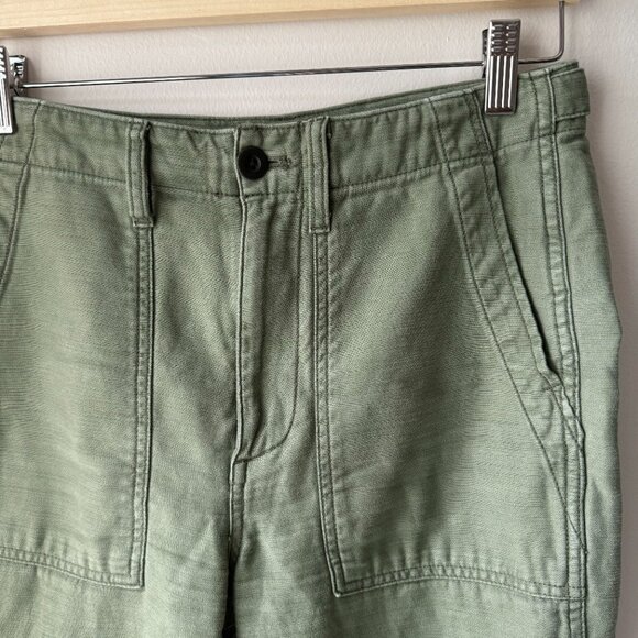 NWOT Madewell Green Cropped Cargo Pants - Utility Green - Picture 8 of 8